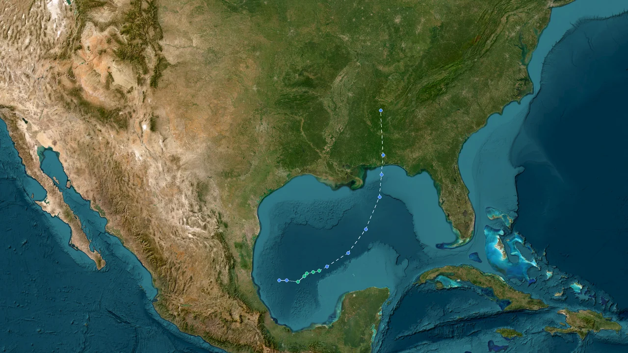 Track map of Isaias