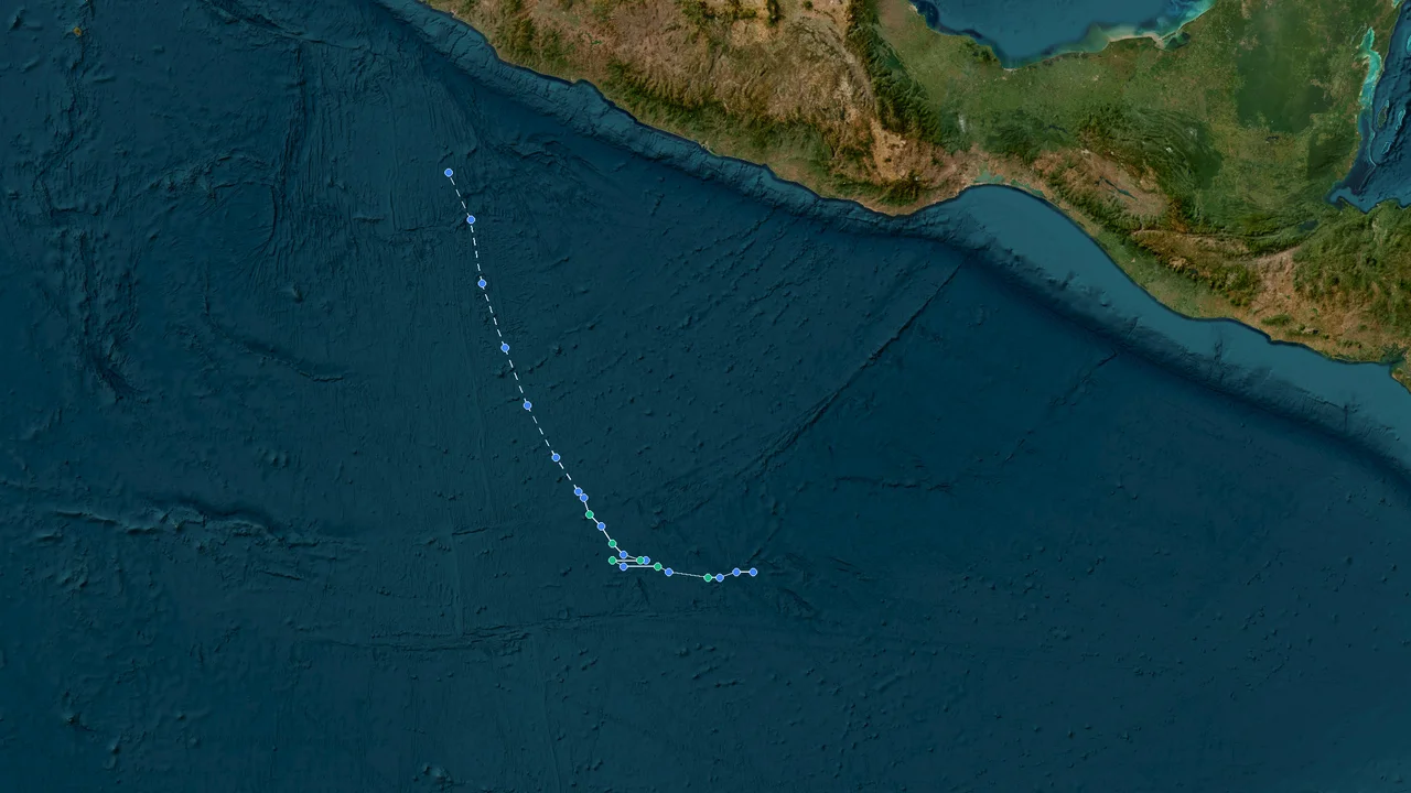 Track Guide Maps 2026 tropical_depression Trudy - Historical Track Map & Meteorological ...